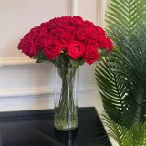 Vase With Flowers 45 Roses red