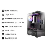 إي إم دي معالج R5 5600X مع بطاقة RTX 5060 وذاكرة 1 تيرابايت ورام 16 جيجابايت