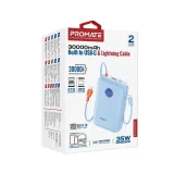 Promate Power Bank 30k 35W 30000mAh blue 30000mah