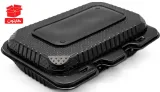 Plasticspackaging Laptop Microwave Food Container 830ml With Attached Lid And Secure Snap Lock Suitable For Sandwiches And Fast Food Set 10 Pieces 830 ml 793.8 g black